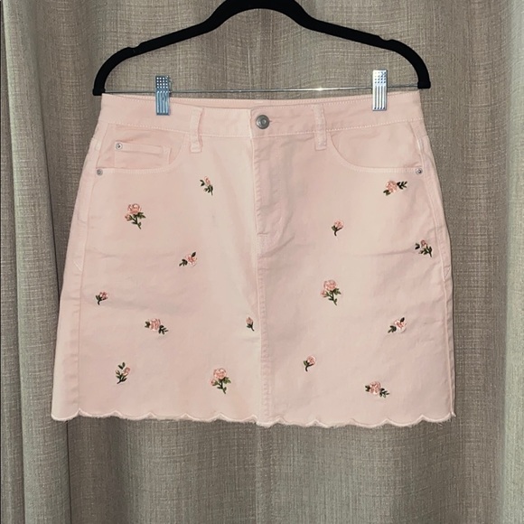 light pink jean skirt